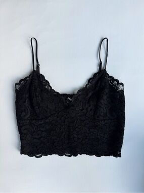 Express Black Lace Crop Top